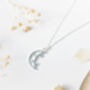 Celestial Crescent Moon And Stars Sterling Silver Necklace, thumbnail 2 of 4