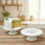 White Ceramic Cake Stand And Cake Plate Gift For Bakers, thumbnail 2 of 12