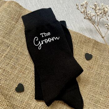 Personalised The Groom Wedding Day Socks, 3 of 5