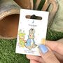 Peter Rabbit Sitting Enamel Pin Badge, thumbnail 1 of 3