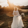 White Jean Jacket Bridal Cover Up 'Electric Love', thumbnail 2 of 10