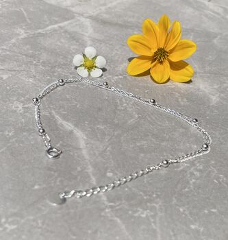 Sterling Silver Anklet Bridesmaid Gift | Delicate Bridal Party Jewellery, 5 of 11