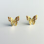 Sterling Silver Simple Butterfly Stud Earrings, thumbnail 4 of 7