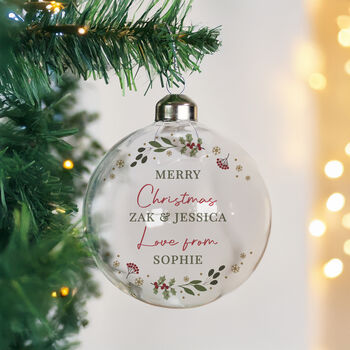 Personalised Christmas Glass Bauble Hanging Decoration, 5 of 5