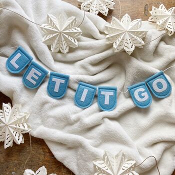 Pastel Pink Or Baby Blue Christmas Bunting Garland, 4 of 7