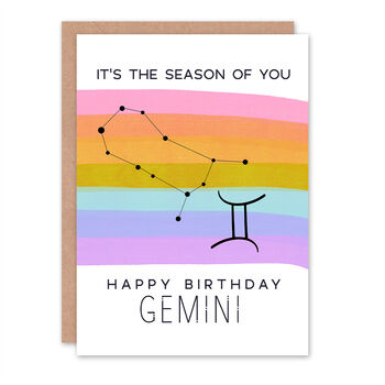 Astrological Gemini Birthday Card, 2 of 2