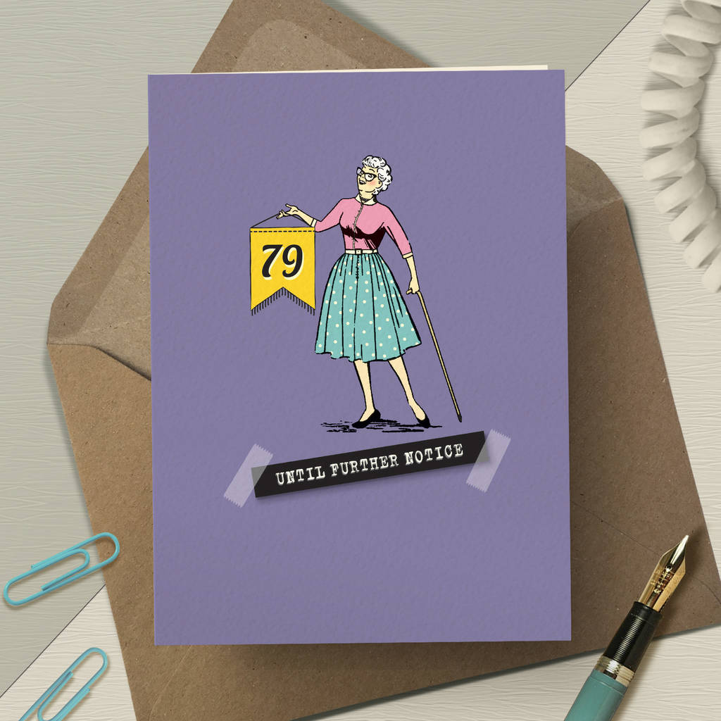 Funny 80th Birthday Card ‘Milestone Denial’ By The Typecast Gallery
