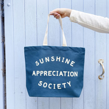 'Sunshine Appreciation Society' Blue Canvas Bag, 3 of 7