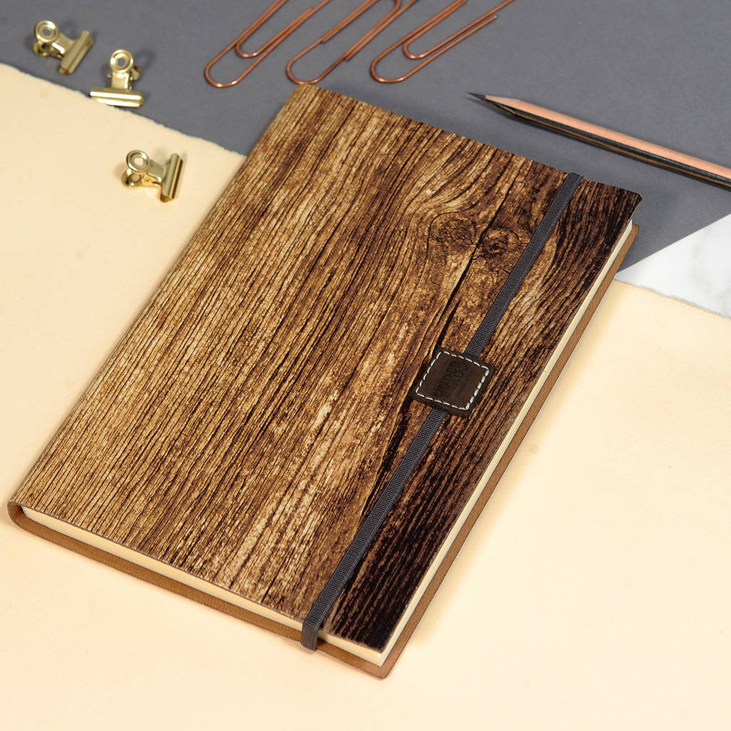dad's a5 wood grain leather notebook by undercover