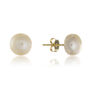 Molina White Freshwater Pearl And Gold Plated Earrings, thumbnail 3 of 4