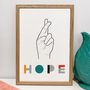 'Hope' Illustrated Line Drawing And Typography Print, thumbnail 1 of 3