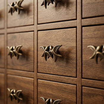 Handcrafted Brass Twin Eagle Cabinet Knob, 8 of 9
