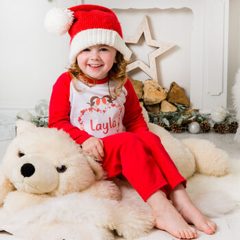 Personalised Heart Kids Christmas Pyjamas / Pjs, 2 of 5