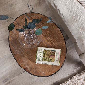 Manhattan Round Reclaimed Wood Side Table, 3 of 5