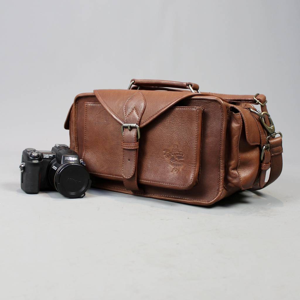 vintage style leather camera bag by vintage child | 0