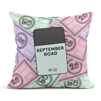 Personalised New Home Cushion 'House Address', 3 of 7