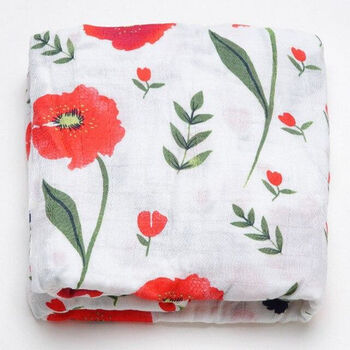 Extra Large Poppy Cotton Muslin, 2 of 4