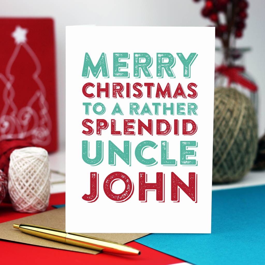 Merry Christmas To A Splendid Uncle Greetings Card By Do You Punctuate? | notonthehighstreet.com