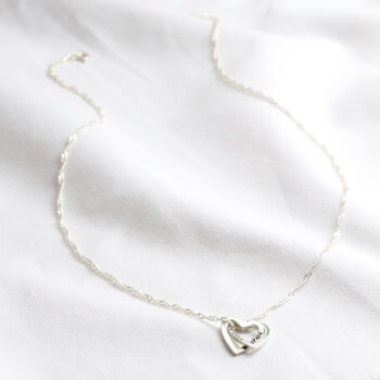 Personalised Interlocking Hearts Pendant Necklace, 4 of 6