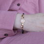 Large Zircon Heart Charm Beaded Adjustable Bracelet, thumbnail 1 of 8