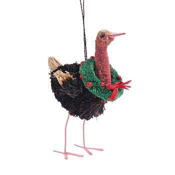 Christmas Bristle Ostrich Decoration, 12cm, 2 of 2