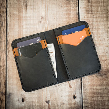 Personalised Bespoke Leather Mens Vertical Card Wallet, 10 of 12