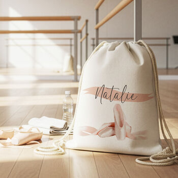 Personalised Canvas Ballet Bag, Custom Dance Carryall For Performers, 4 of 4