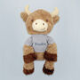 Personalised Harriet Highland Cow Soft Toy, Blue, thumbnail 5 of 7