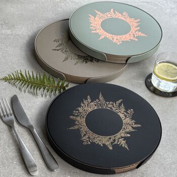 Set Of Six Romantic Vintage Leather Placemats Or Coasters, 7 of 7