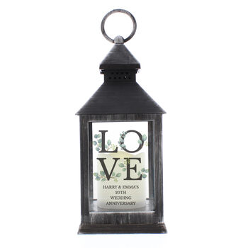 Personalised Love Botanical Black LED Lantern, 6 of 6