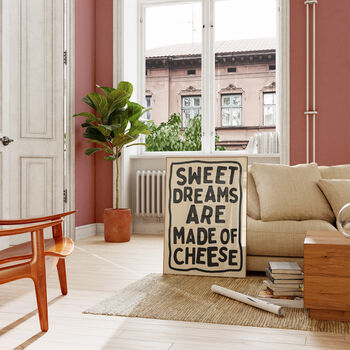 Kitchen Food Print Funny Cheese Typography Wall Art, 7 of 9
