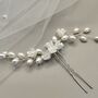 Pearl Flower Bridal Hair Pin With Gold Or Silver Wire, thumbnail 12 of 13