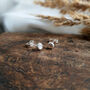 Sterling Silver Pebble Studs Hammered, thumbnail 3 of 7