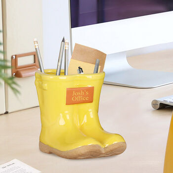 Personalised Welly Desk Tidy Gift, 2 of 10