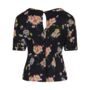 Cindy Blouse In Black Mayflower Vintage 1940s Style, thumbnail 2 of 3
