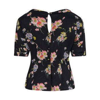 Cindy Blouse In Black Mayflower Vintage 1940s Style, 2 of 3