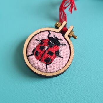 Mini Ladybird Charm Embroidery Kit, 2 of 5
