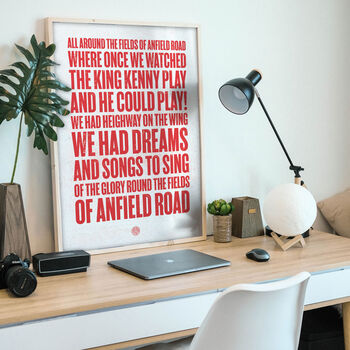 Liverpool 'Fields Of Anfield' Football Song Print, 2 of 3