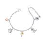 Silver Plated Woodland Charms Bracelet With Amethyst Crystal, thumbnail 2 of 5