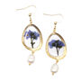 Forget Me Not Or Lace And Freshwater Pearl Drop Earrings, thumbnail 3 of 5