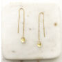 Quartz Drop Threader Earrings, thumbnail 3 of 6