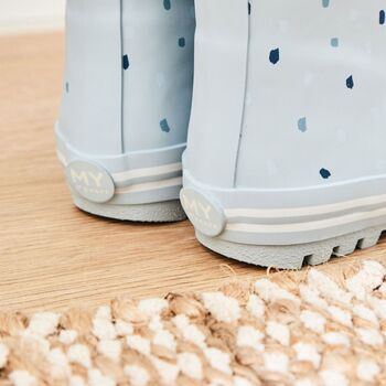Personalised Blue Spot Welly Boots, 4 of 5