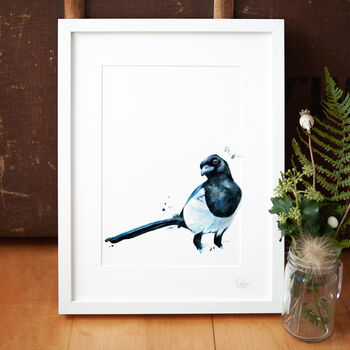Inky Magpie Illustration Print, 12 of 12