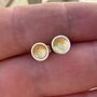 Small Silver And Gold Leaf Stud Earrings, thumbnail 2 of 5