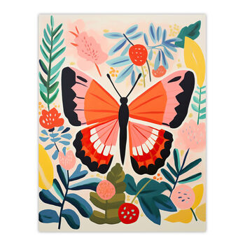 Flutterby Butterfly Matisse Style Multi Wall Art Print, 6 of 6