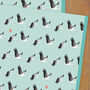 Blue Storks New Baby Wrapping Paper Two Sheets, thumbnail 2 of 5
