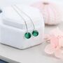 Emerald Green Cz Dot Threader Earrings, thumbnail 1 of 10