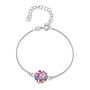 Real Flower Charm Snake Bracelet In Sterling Silver. Choose From Eight Flowers, thumbnail 8 of 12