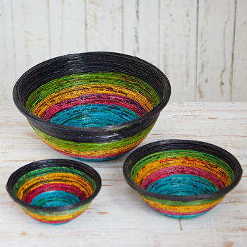 Colourful Recycled Newspaper Bowls, 6 of 9