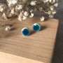 Handmade Turquoise Ceramic Dot Stud Earrings, thumbnail 4 of 8
